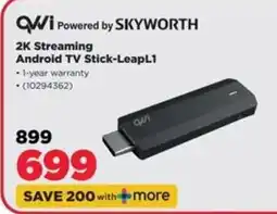 HiFi Corp QWi Powered by SKYWORTH 2K Streaming Android TV Stick-LeapL1 offer
