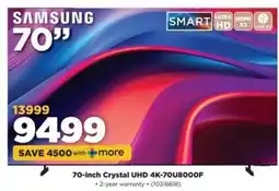 HiFi Corp SAMSUNG 70-inch Crystal UHD 4K-70U8000F offer