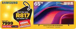 HiFi Corp Samsung 65-inch Crystal UHD 4K TV offer