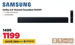 HiFi Corp Samsung Dolby 2.0 Channel Soundbar B400F offer