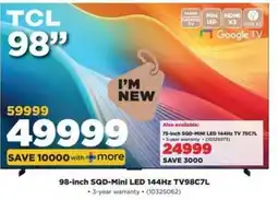 HiFi Corp TCL 98-inch SQD-Mini LED 144Hz TV98C7L offer