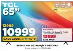 HiFi Corp 65-Inch Mini LED Google TV-65C6KS offer