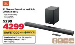 HiFi Corp JBL 3.1 Channel Soundbar and Sub Cinema SB550 offer