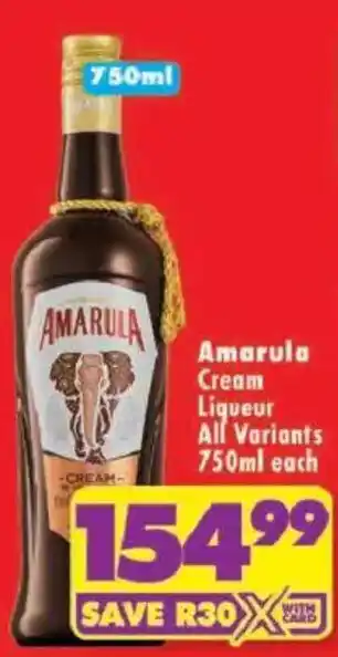 Shoprite Amarula Cream Liqueur offer