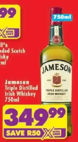 Shoprite Jameson Triple Distilled Irish Whiskey offer