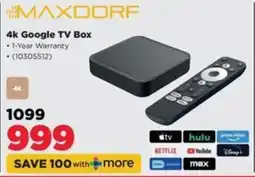 HiFi Corp MAXDORF 4k Google TV Box offer