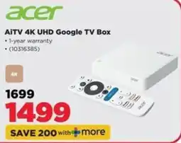 HiFi Corp Acer AiTV 4K UHD Google TV Box offer