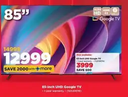 HiFi Corp 85-inch UHD Google TV offer