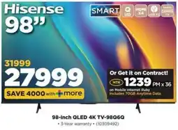 HiFi Corp Hisense 98-inch QLED 4K TV-98Q6Q offer
