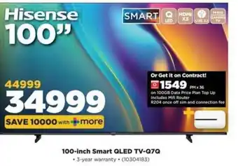HiFi Corp Hisense 100-inch Smart QLED TV-Q7Q offer
