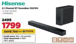 HiFi Corp Hisense 2.1 Channel BT Soundbar HS2100 offer