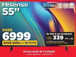 HiFi Corp Hisense 55-inch QLED 4K TV-55Q6Q offer