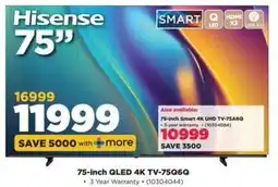 HiFi Corp Hisense 75-inch QLED 4K TV-75Q6Q offer