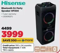 HiFi Corp Hisense Bluetooth DJ Party Speaker HP300 offer
