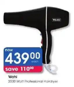 Clicks Wahl 2000 Watt Professional Hairdryer offer
