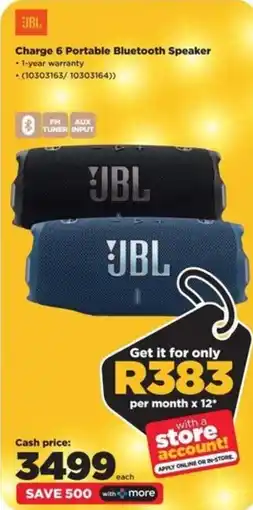 HiFi Corp JBL Charge 6 Portable Bluetooth Speaker offer
