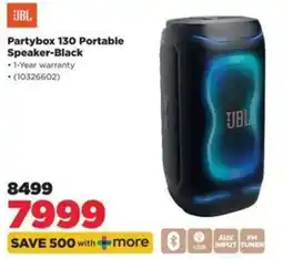 HiFi Corp JBL Partybox 130 Portable Speaker-Black offer