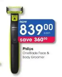 Clicks Philips OneBlade Face & Body Groomer offer