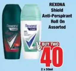 Boxer Rexona Shield Anti-Perspirant Roll On Assorted offer