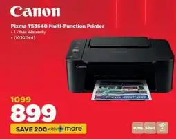 HiFi Corp Canon Pixma TS3640 Multi-Function Printer offer