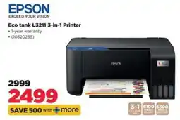 HiFi Corp Epson Eco tank L3211 3-in-1 Printer offer
