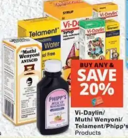 MediRite Vi-Daylin/ Muthi Wenyoni/ Telament/ Phipp's Products offer