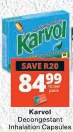 Karvol Decongestant Inhalation Capsules