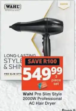 MediRite Wahl Pro Slim Style 2000W Professional AC Hair Dryer offer