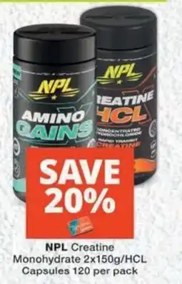 MediRite NPL Creatine Monohydrate/ HCL Capsules offer