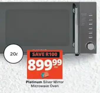 Platinum Silver Mirror Microwave Oven