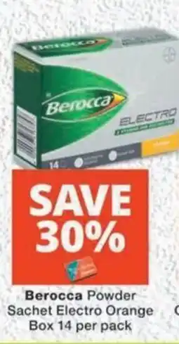 MediRite Berocca Powder Sachet Electro Orange Box offer