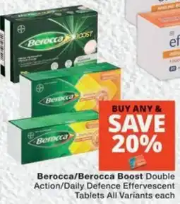 MediRite Berocca/ Berocca Boost Double Action/ Daily Defence Effervescent Tablets offer