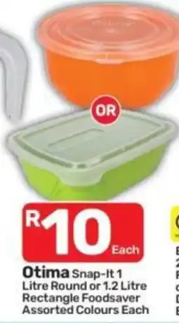 Pick n Pay Otima Snap-It 1 Litre Round or 1.2 Litre Rectangle Foodsafer Assorted offer