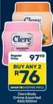 Pick n Pay Clere Body Crème Assorted offer