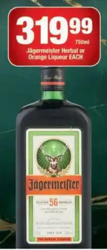 OK Foods Jägermeister Herbal or Orange Liqueur offer
