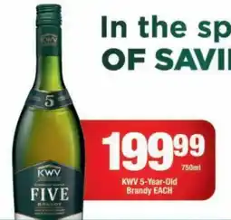 OK Foods KWV FIVE Brandy offer