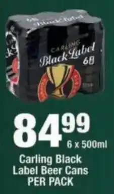 OK Foods Carling Black Label Beer Cans offer