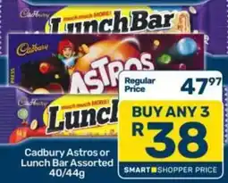 Pick n Pay Cadbury Astros or Lunch Bar Assorted offer