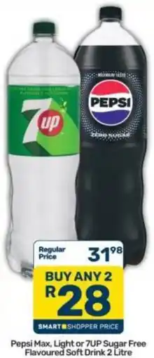 Pick n Pay Pepsi Max, Light or 7UP Sugar Free Flavoured Soft Drink offer