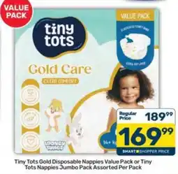 Pick n Pay Tiny Tots Gold Disposable Nappies Value Pack Assorted offer