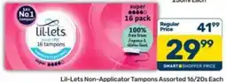 Pick n Pay Lil-Lets Non-Applicator Tampons Assorted offer