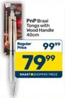 Pick n Pay PnP Braai Tongs with Wood Handle offer