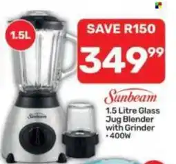 Pick n Pay Sunbeam 1.5 Litre Glass Jug Blender with Grinder offer