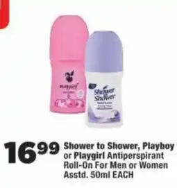 OK MiniMark Shower to Shower, Playboy or Playgirl Antiperspirant Roll-On For Men or Women Assorted offer
