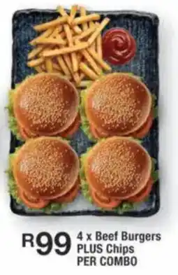 OK Foods 4 x Beef Burgers PLUS Chips offer