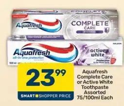 Pick n Pay Aquafresh Complete Care or Active White Toothpaste Assorted offer