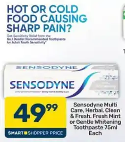 Pick n Pay Sensodyne Multi Care, Herbal, Clean & Fresh, Fresh Mint or Gentle Whitening Toothpaste offer