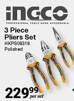 Mica INGCO 3 Piece Pliers Set offer