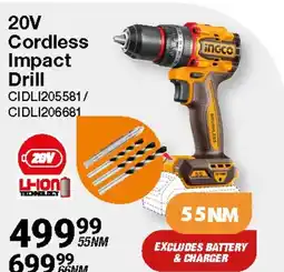 Mica 20V Cordless Impact Drill ingco offer