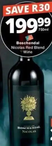 Checkers Liquor Shop Boschendal Nicolas Red Blend Wine offer